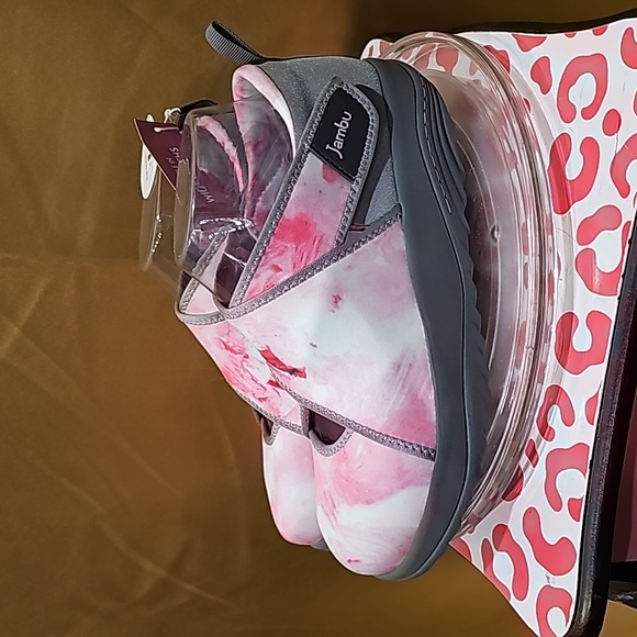 K Jambu Sneaks Pink grey 6.5 Wide fit dual velcro enclosure snug comfortable NWT - Picture 4 of 11